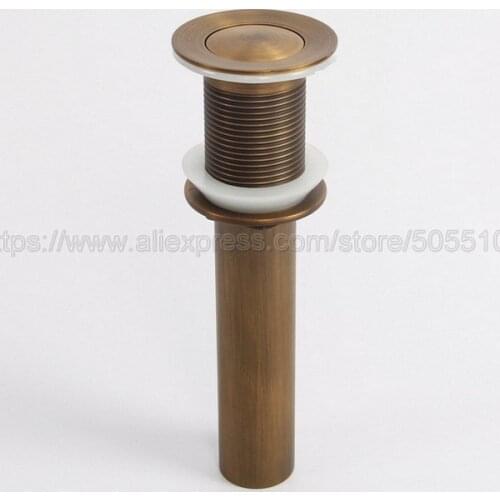 Antique Brass Bathroom Lavatory Faucet Vessel Vanity Sink Pop Up Drain Stopper With Overflow Accessories zsd001