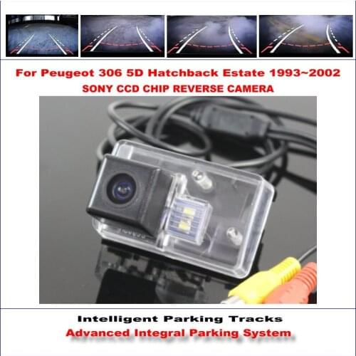 Car Rear View Camera For Peugeot 306 5D Hatchback Estate 1993-2002 Intelligent Parking Tracks Reverse CAM