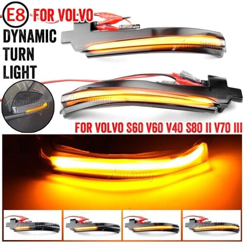 For Volvo V40 CC II V60 S60 2011-2018 S80 V70 III LED Dynamic Turn Signal Rear View Mirror Sequential Blinker Indicator Light