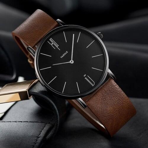 Hot Sales YAZOLE Watches Men 2021 Fashion Simple Mens Watch Wristwatch Ultra Thin Quartz Clock Waterproof Relogio Masculino