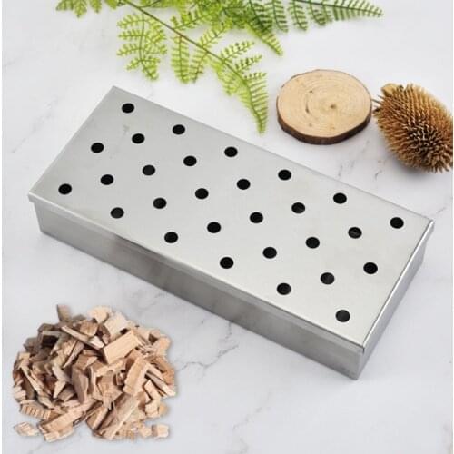 Barbecue tools stainless steel smoke box fruit wood box charcoal box BBQ matching cigarette box