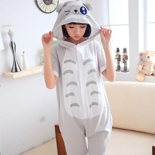 Women Pajama Kigurumis Animal Cotton Short Sleeve tigger Onesie Kawaii Funny Women Onesies Pyjamas One Piece Pajamas Adults