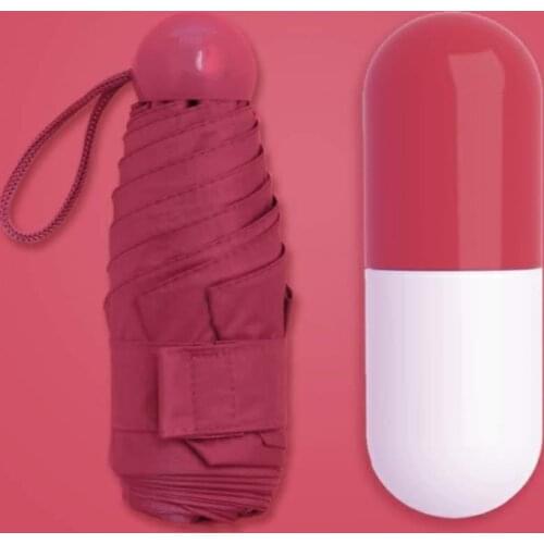 Small Pocket Women Sunshade Capsule Umbrella Mini Ultra-thin Light Umbrellas Anti-UV Folding Compact Cases Sunny Rainy