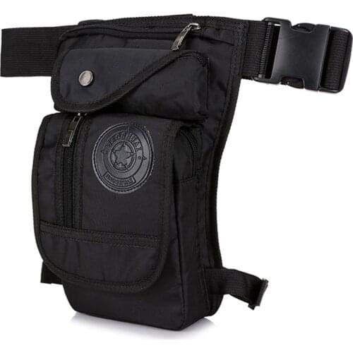 Fashion Men Hip Hop Leg Bag Waterproof Nylon Solid Fanny Pack Male Moto Biker Waist Bags Tactics Belt Bag Travel Pocket Purse