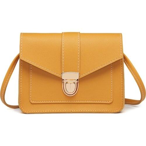 Fashion Small Crossbody Bags for Women 2021 Mini PU Leather Shoulder Messenger Bag for Girl Yellow Bolsas Ladies Phone Purse