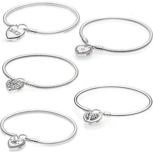 Fashionable And Exquisite High Quality Silver 925 Bracelet Original Lady Diy Charm, Cute Romantic Jewelry Best Gifts For Couples