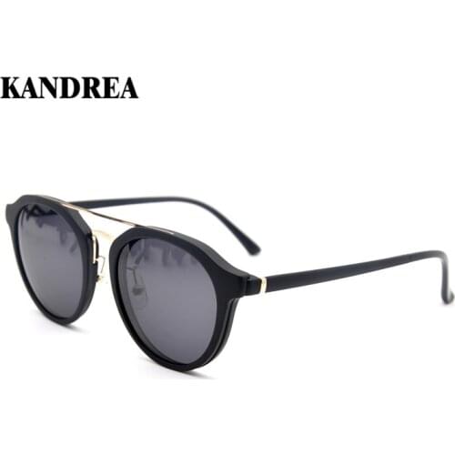 KANDREA 2021 Women Men Magnetic Clips Dual Purpose Sunglasses Classic Optical Myopia Glasses Frame Female Ultem Round Eyewear