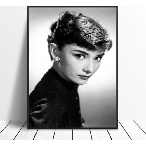 Audrey Hepburn Poster Bedroom Decorative Silk Fabric Cloth Print No Frame