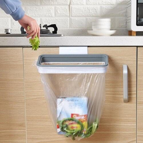 Portable Garbage Bag Holder for Home Kitchen Hanging Trash Storage Rack Bag Hook Scouring Pad Dry Shelf Holder Kitchen Organzier