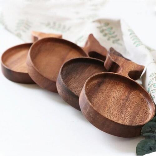 Durable Spice Plate Eco-friendly Fish Shape Wood Soy Dipping Sauce Dishes for Dorm Kitchen Supplies Accessories Products