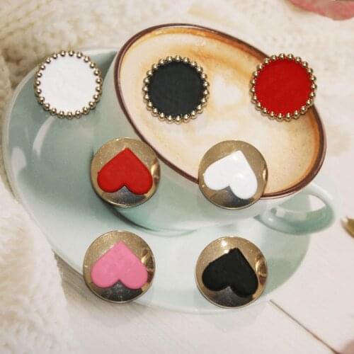 10 sets of buttons, metal round love buttons, full of personality, handmade DIY buttons, clothing accessories