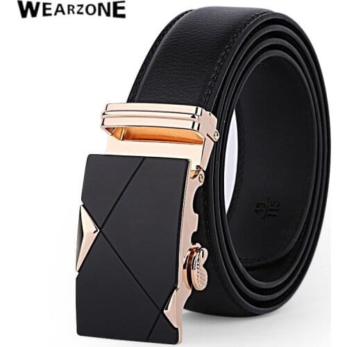 Wearzone Leather Mens Belts Luxury Belts For Men High Quality Brand Automatic Buckle Ceinture Cinto Masculinos Cinturones Hombre
