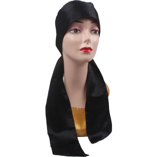 Luxury human Hair satin silk wrap edge control scarf headband frontal band custom logo brand name printing 10cm X 150cm