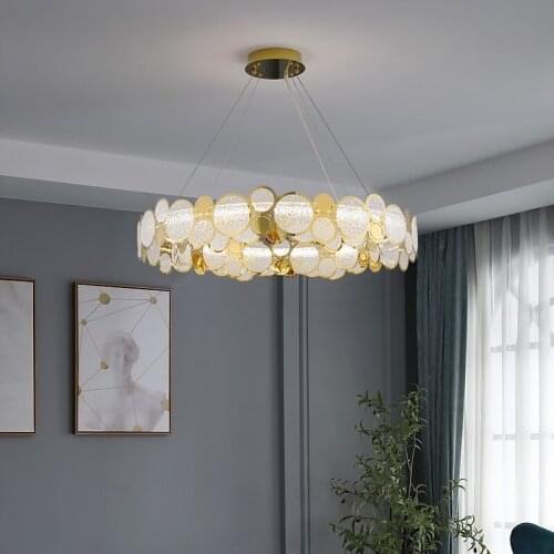 Luxury Glass G9 Led Pendant Light Modern Living Room Lustre Gold Metal Pendant Lamp Adjustable Cable Hanging Lamp Indoor Lamp