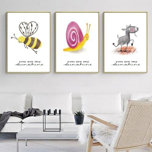 Hand Painted Watercolor Small Animal Series Oil Painting Poster Canvas Print Painting Wall Art Living Room Home Decoration