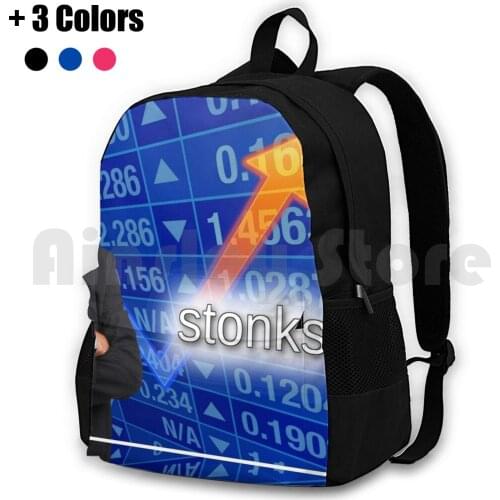 Stonks Outdoor Hiking Backpack Waterproof Camping Travel Stonks Meme Stonks Meme Dank Meme Memes Funny Funny Memes