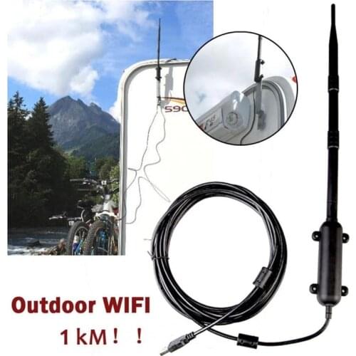 1000M-1500M High Power Outdoor USB Adapter WiFi Antenna 802.11b/g/n Signal Amplifier USB 2.0 Wireless Network Card Receiver