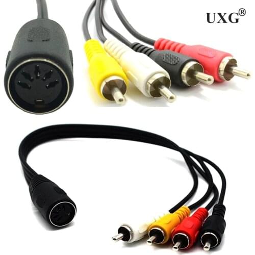 High Quality 0.3m Audio Cable of 5 Pin Female Din Plug to 4 x RCA Phono Male Plugs Audio Cable 30CM 150cm