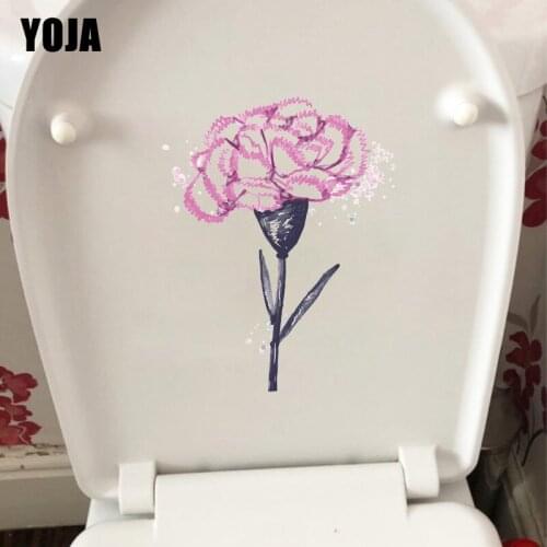 YOJA 19.4*24.8CM Lavender Carnation Creative Cartoon Kids Room Wall Sticker Toilet WC Decor T1-0463