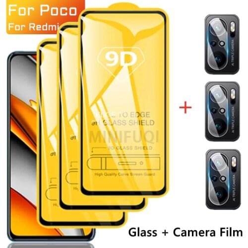 Protective Glass For Redmi Note 10 8 9 Pro Note10 9s 10s 5G Screen Protector Poco X3 Pro NFC F3 M3 GT F2 Camera Film S 9T 8T 10T
