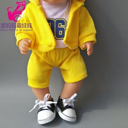 Yellow Causal Clothes Shirt Pants Hat Set for 43cm Baby Doll Also Fit for 18 Inch Doll Boy Suit Best Gift To Children