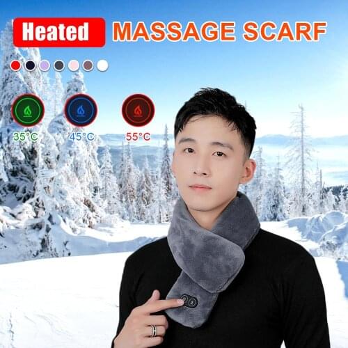 Heated Neck Wrap Winter Outdoor Electric Heating Neck Wrap Knitted Warm Keep Neck Warmer Men Women Heating Scarf