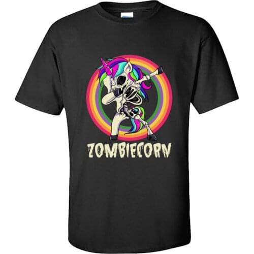 Zombiecorn Dabbing Zombie Unicorn Dance Halloween Tshirts Hiphop Sweatshirt Funny Rainbow Pony Skeleton T Shirt Men Clothes
