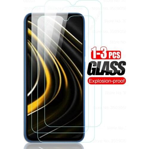 1-3pcs original tempered glass for xiaomi pocophone poco m3 m 3 pocom3 pocophonem3 6.53'' phone screen protector film cover