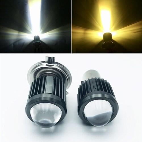 1PCS H4 Led BA20D Motorcycle Projector lens Headlight HS1 Moto Bulbs Super Bright White Motorbike Head Lamp Scooter Accessories