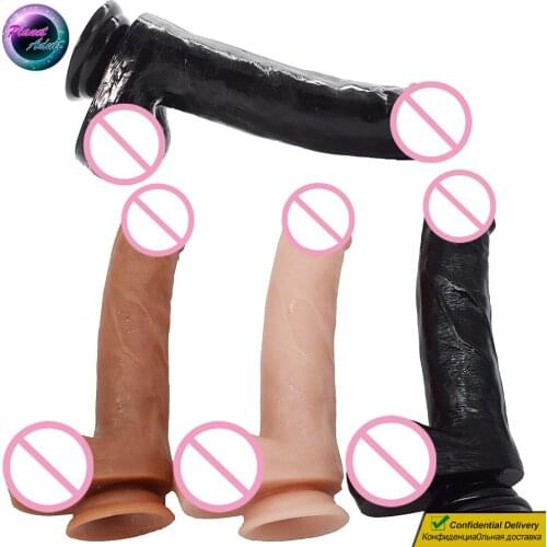 19.5cm PVC Dildo Realistic Penis Pussy Masturbator Women Vagina Gay Men Prostate Insertion Sex Toys w/ Suction Cup Anal Plug