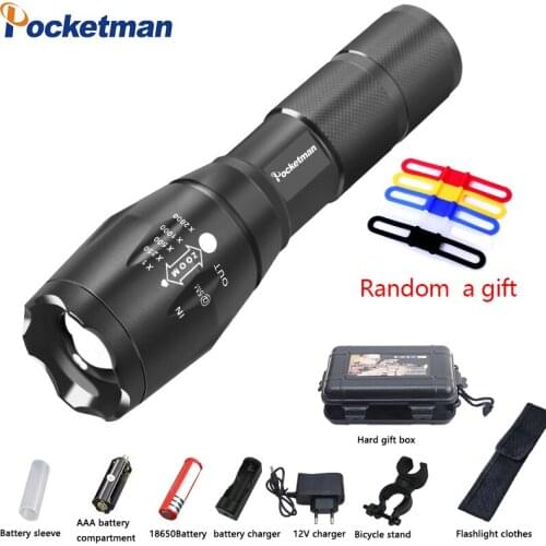 2018 High Bright Pocketman 5-Mode Zoomable E17 LED Flashlight Torch Waterproof 3x AAA Led light XM-L T6 L2 8000LM z70
