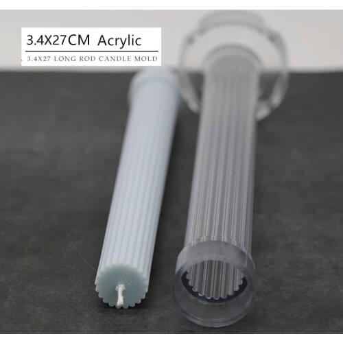 3.4x27cm stripe Acrylic Candle Mold DIY Candle Mold for Candle Making Wedding Decor Home Party Decor