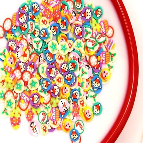 5mm 65g Mixed Christmas Slices Polymer Hot Clay Sprinkles for Crafts DIY Nail Art Decoration Slime Material Accessories Parts