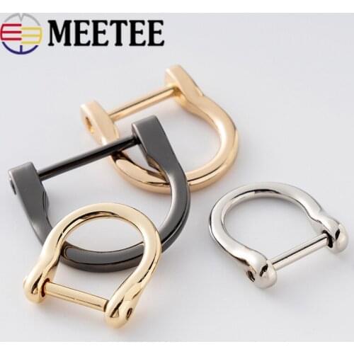 5Pcs 15/18/25mm Metal D Ring Removable Screw Hook Buckles for Bag Strap Clasps Keychain DIY Handbag Hardware Accessories