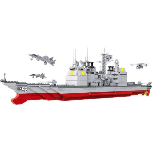 883Pcs Aircraft Plane Carrier Ship Model Educational Building Blocks Toys For Children DIY Birthday Holiday Present Small Bricks