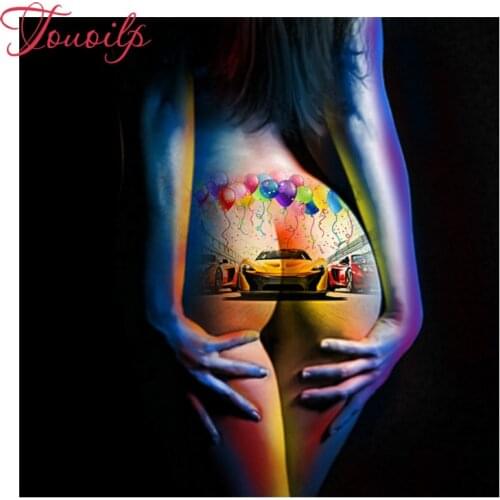 Full 5D DIY Sexy woman car Diamond Painting Needlework Embroidery Round&round Rhinestones Cross Stitch Living Room Decoration