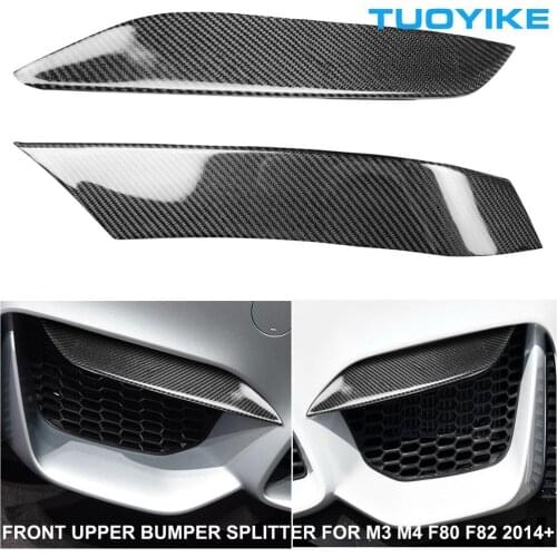 Car Real Carbon Fiber Front Upper Bumper Splitter Exterior Moulding For BMW M Series M3 Sedan F80 M4 Coupe F82 F83 2014-2020