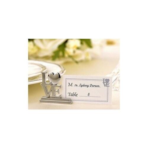 Free Shipping 50pcs/lot Silver Love Place Card Holder