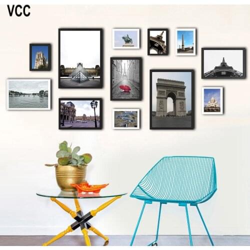 12Pcs/Set Wood Picture Frames For Wall Hanging Photo Frame Wall With Landscape Painting Wooden Frame For Pictures