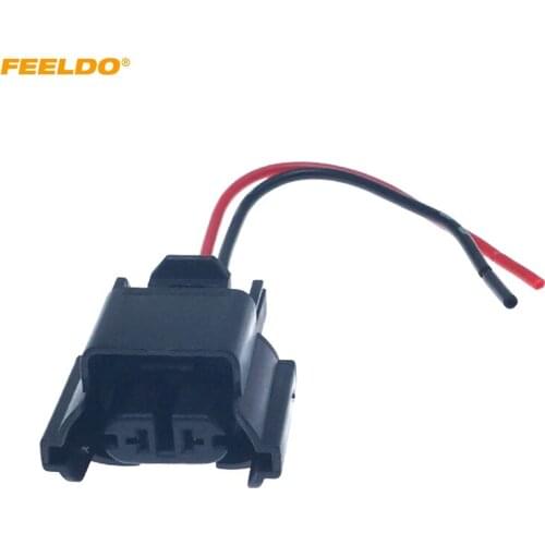 FEELDO 1PC Car H11-21 Headlight Socket Electrical Connector Wire Adapter For volkswagen Bulb Base Holder Wiring Harness #HQ6402