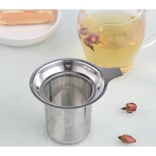 Reusable Tea Strainer Loose Tea Leaf Spice Filter Tea Infuser Stainless Steel Teapot Accessories Fine Mesh Drinkware