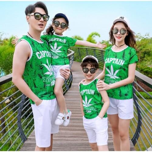 2019 Fashion Short Sleeve+shorts Clothing Set Print High Quality Family Matching Outfits Children Baby Kids Girl Boy Clothes