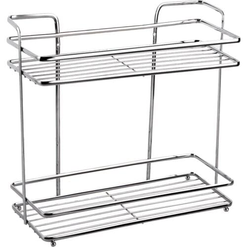 Kitchen 304 stainless steel rack double knives utensils condiment storage shelf spice rack bathroom organizer wx7191719