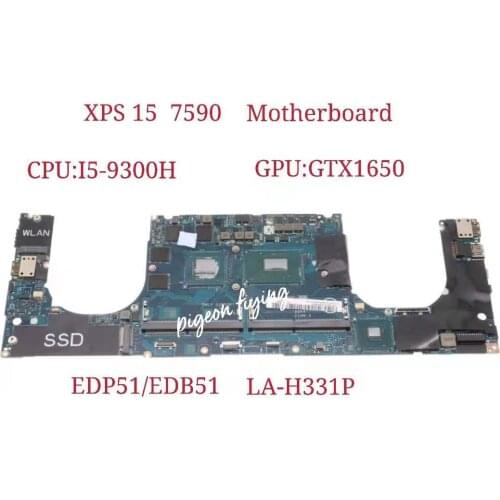 LA-H331P Para Dell XPS 15 7590 Laptop Motherboard CPU: I5-9300H GPU:N18P-G0-MP-A1 GTX1650 CN-0XRP5J 0XRP5J XRP5J EDP51 Test Ok