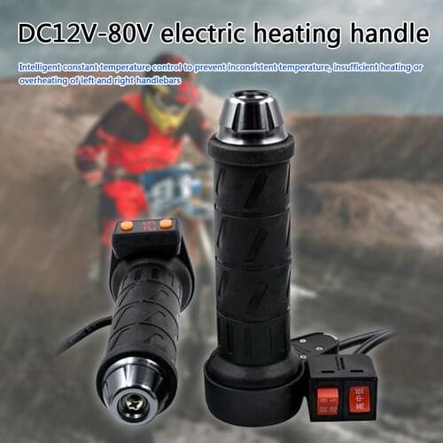 Multi-Function Non-Slip Adjustable Electric Scooter Electric Heating Handlebar Grips Waterproof Dustproof Digital Display Black