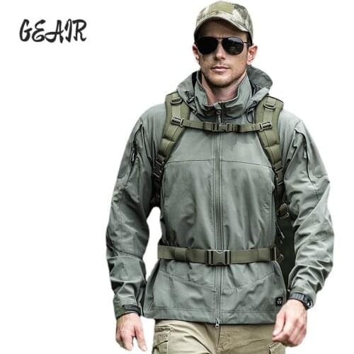 Mens Lightweight Casual Tactical Jacket Outdoor Mountain Jacket Slim Hooded Wind-Waterproof Coat Plus Size Clothes Windbreaker