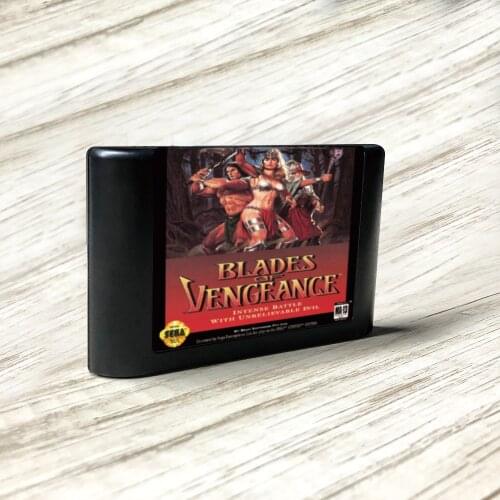 Blades of Vengeance - USA Label Flashkit MD Electroless Gold PCB Card for Sega Genesis Megadrive Video Game Console