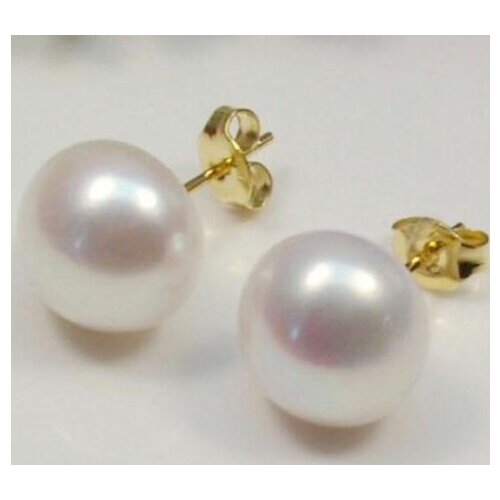 New Favorite Pearl Earrings Very Perfect 10-11mm Freshwater Pearls S925 Gold Color Silver Stud Earring Fine Jewelry For Women