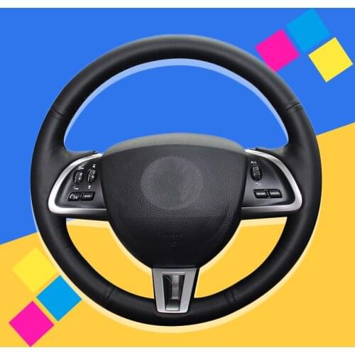 Auto Braid On The Steering Wheel Cover for Jaguar XF XF S XF Sportbrake 2014 2015 Hand Stitched DIY Car Wheel Covers Car-styling