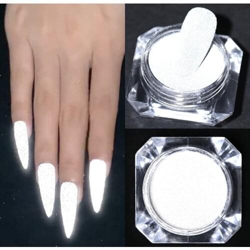 Reflected Nail Glitter Powder Shiny Glow Party Nail Powder Chrome Reflective Nail Art Tools for Disco Dancing Holographics Dust